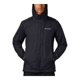 Columbia Men's Pouring Adventure II Hooded Rain Jacket, Waterproof, Breathable, Lightweight Front_Flat