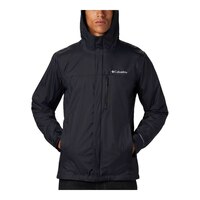 Columbia Men's Pouring Adventure II Hooded Rain Jacket, Waterproof, Breathable, Lightweight Front_Flat
