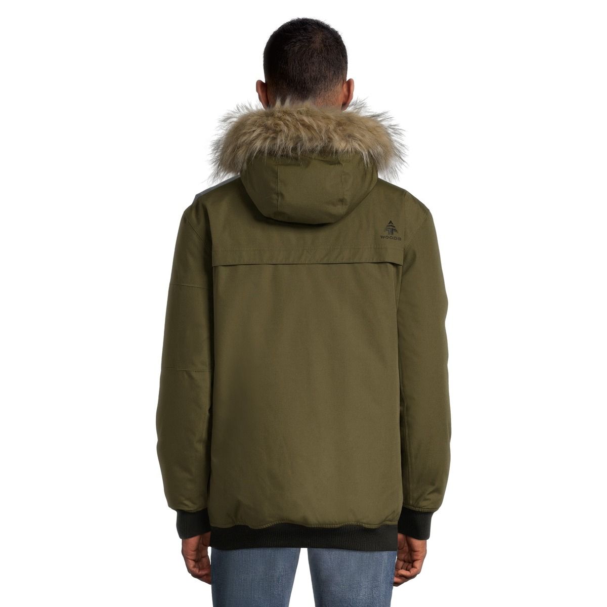 Woods Men's Worthington Down Bomber Winter Jacket, Long, Insulated, Hooded, Waterproof