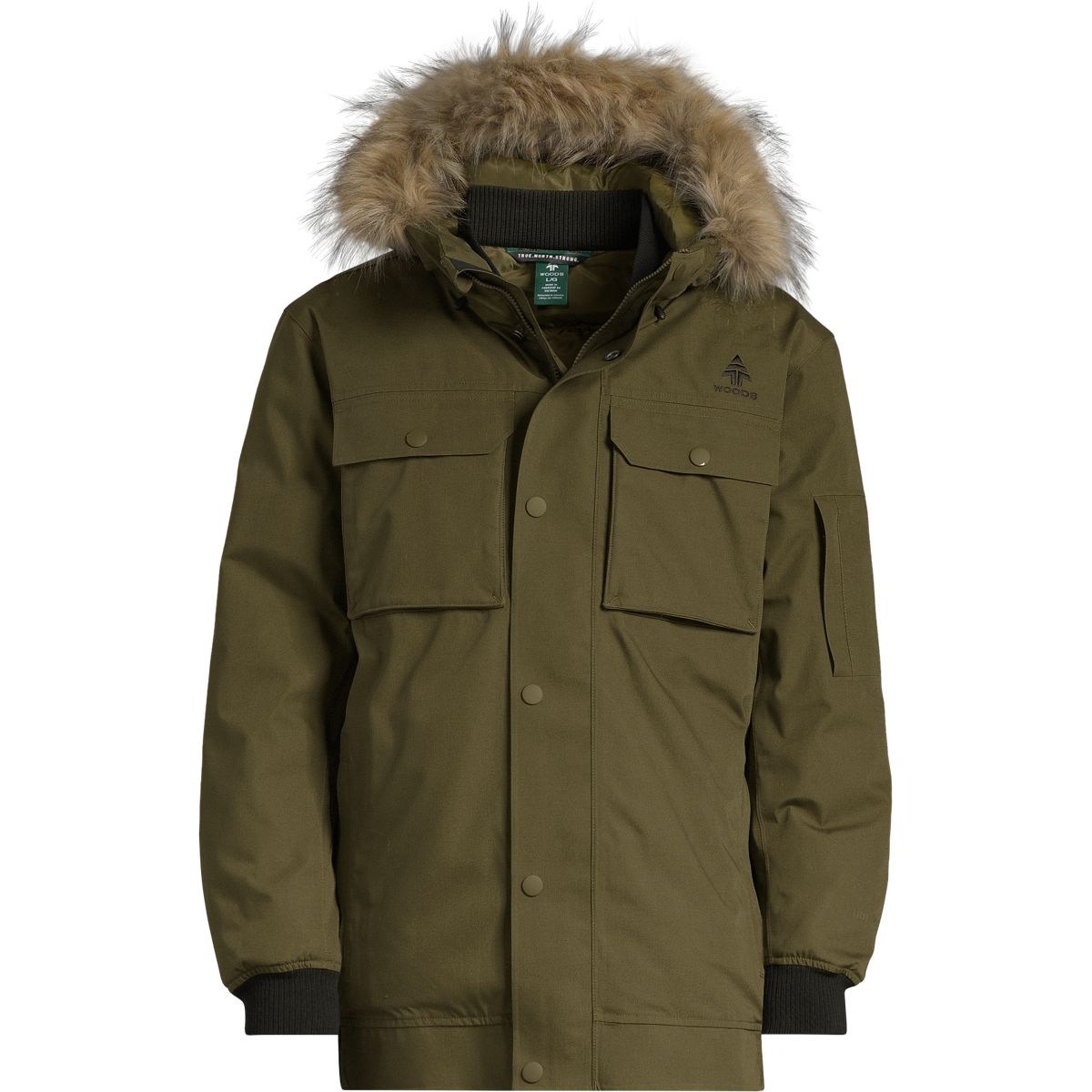 Woods Men's Worthington Down Bomber Winter Jacket, Long, Insulated, Hooded, Waterproof