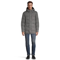 Woods Men's Lipsett Baffled Winter Jacket, Long, Insulated Down, Hooded, Water Resistant Front_Flat