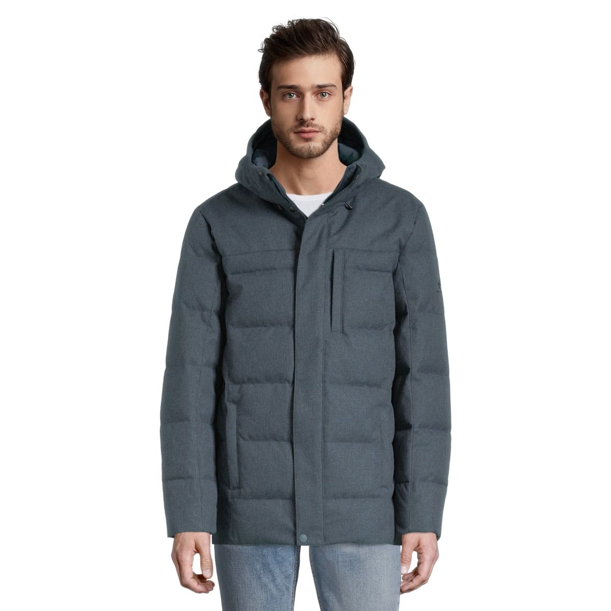 Woods Men's Lipsett Baffled Winter Jacket, Long, Insulated Down, Hooded ...