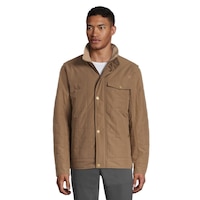 Woods Men's Clarke Quilted Spring/Fall Jacket, Short, Insulated Synthetic, Canvas Front_Flat