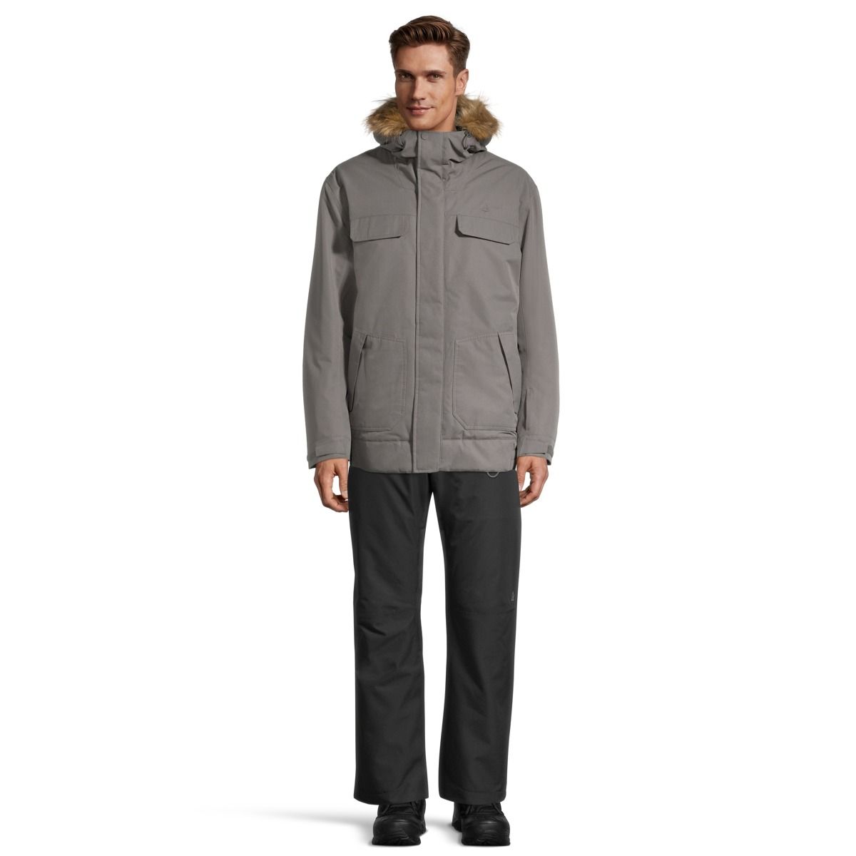 Ripzone Men's Sparwood Winter Ski Jacket, Long, Insulated Synthetic, Hooded, Waterproof