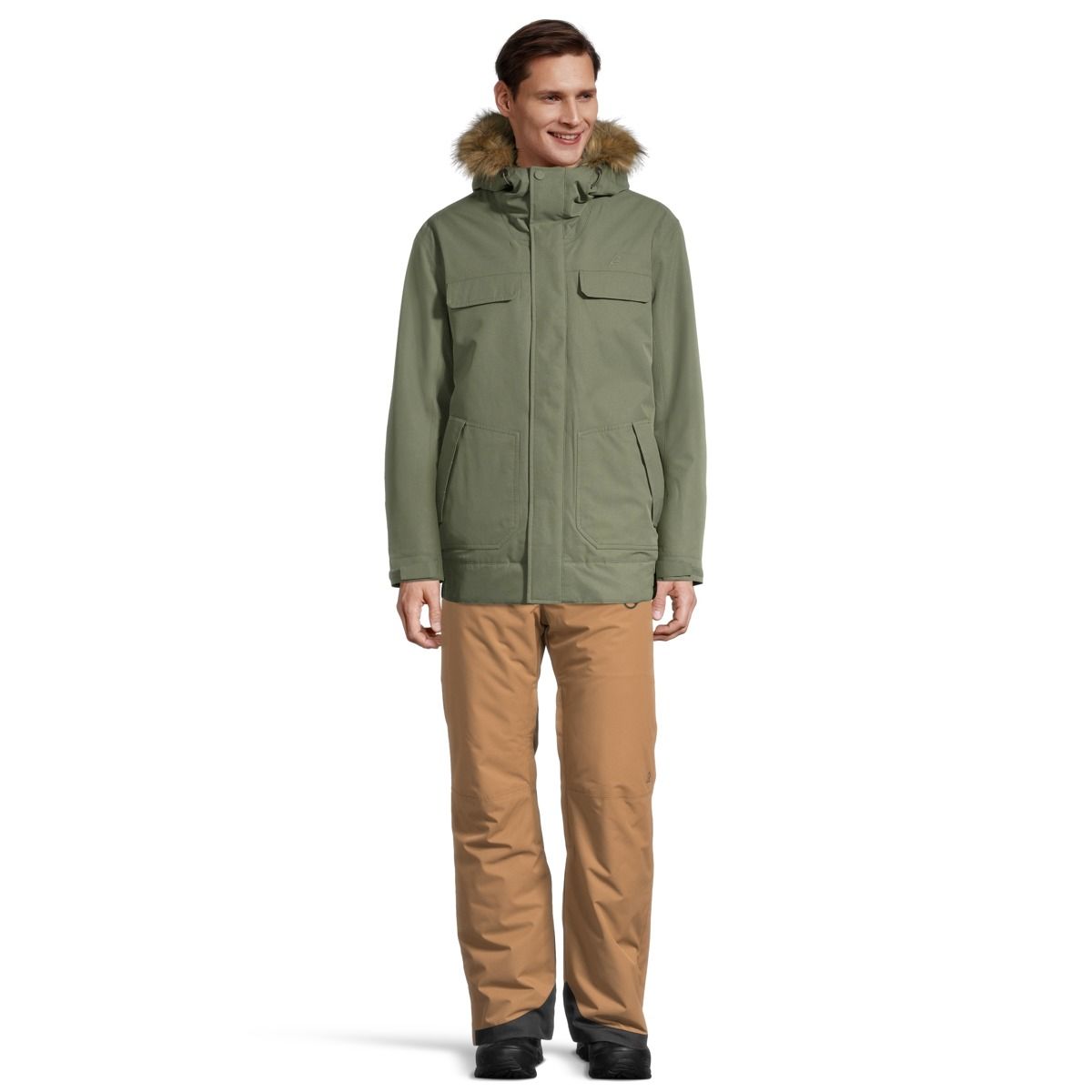 Ripzone Men's Sparwood Winter Ski Jacket, Long, Insulated Synthetic, Hooded, Waterproof