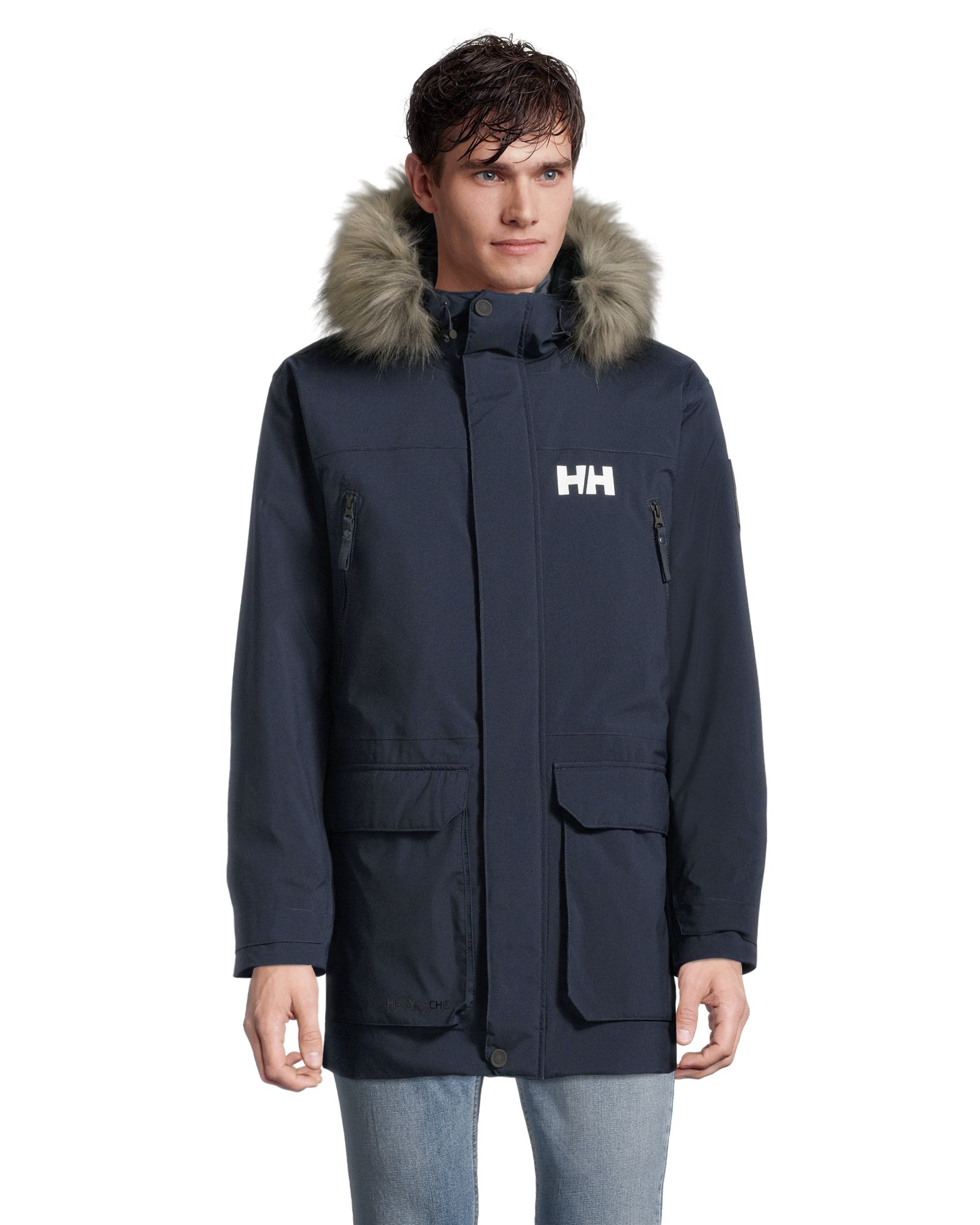 Helly Hansen Men's Reine Winter Parka/Jacket  Long Insulated Synthetic Hooded Waterproof