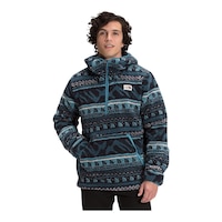 The North Face Men's Campshire Half-Zip Jacket Hoodie, Sherpa, Kangaroo Pocket Front_Flat