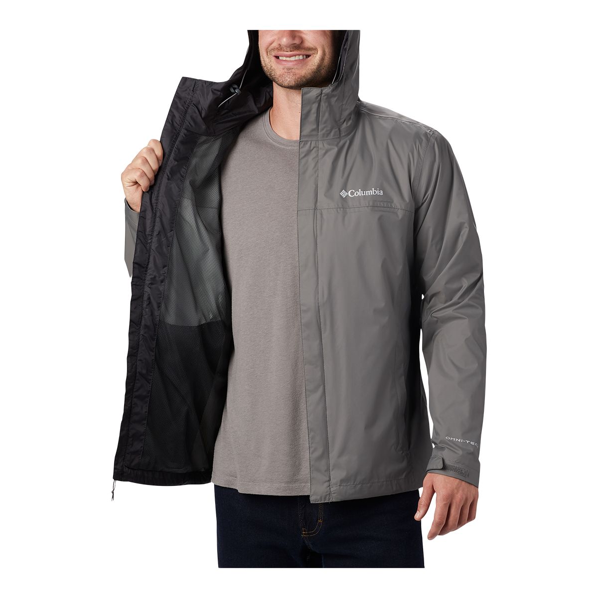 Columbia Men's Watertight II Hooded Rain Jacket, Waterproof, Breathable, Packable, Hiking