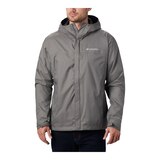 Columbia Men's Watertight II Hooded Rain Jacket, Waterproof, Breathable, Packable, Hiking Front_Flat