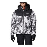 Columbia Men's Iceline Ridge Winter Puffer Ski Jacket, Insulated, Hooded, Waterproof Front_Flat