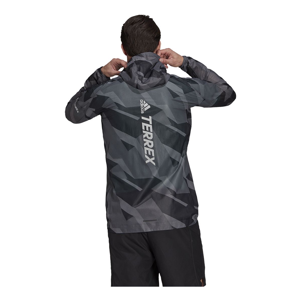 adidas Men's Terrex Agravic Hooded Rain Jacket, Waterproof, Breathable, Hiking, Shell