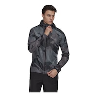 adidas Men's Terrex Agravic Hooded Rain Jacket, Waterproof, Breathable, Hiking, Shell Front_Flat