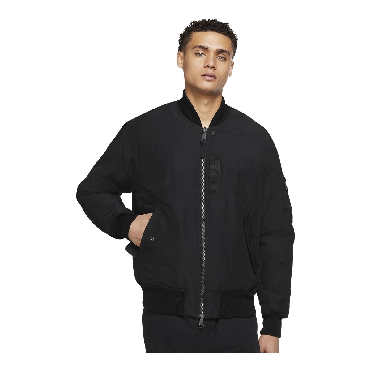 Nike black sale bomber jacket