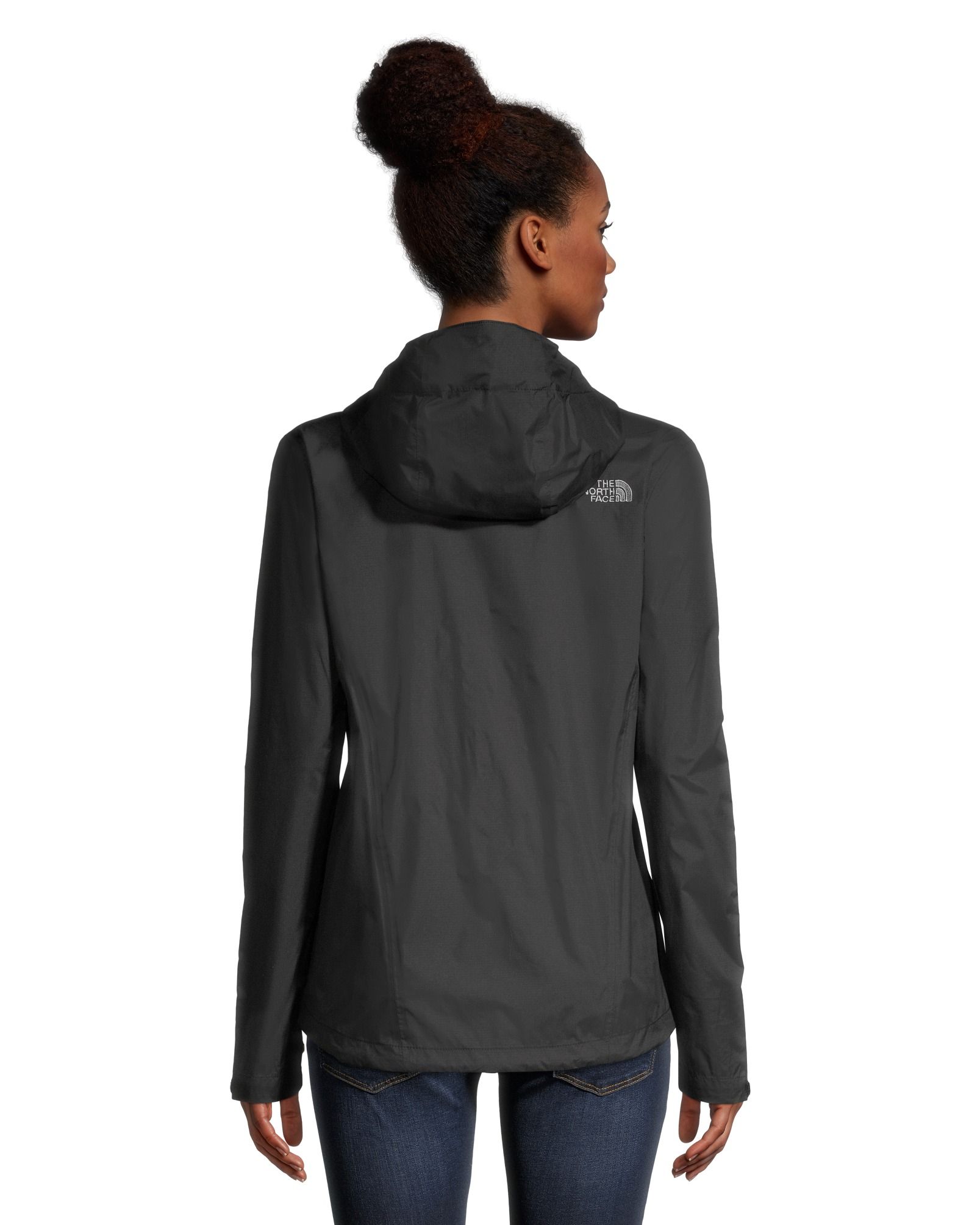 The North Face HyVent Girls Med 2 in 1 Rain Jacket Gray Red Zip