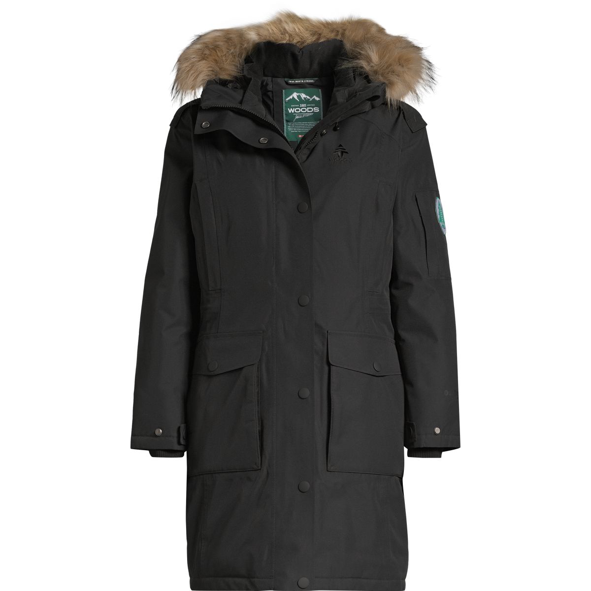 Woods Women's Lipsett Baffled Winter Jacket, Long, Insulated Down, Hooded,  Water Resistant