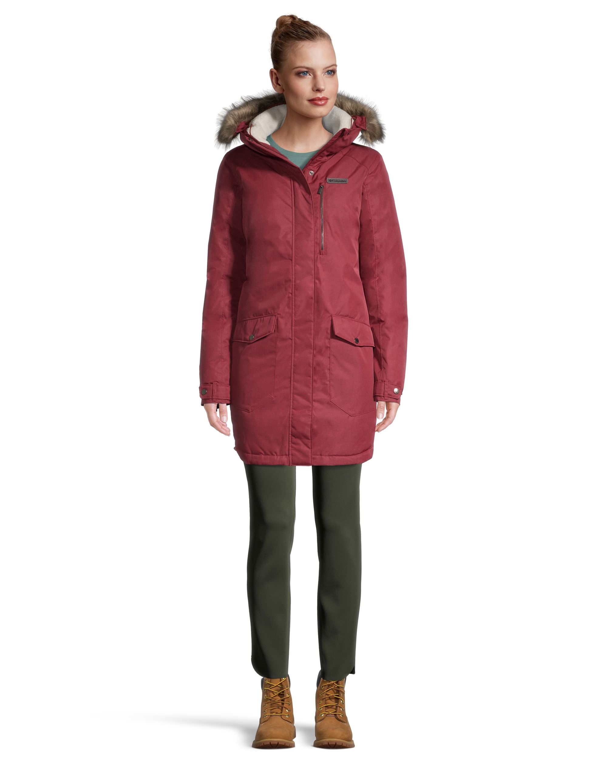 Columbia Women's Suttle Mountain Long Insulated Jacket Marsala Red