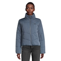 Vans Women's Foundry V Puffer Winter Jacket, Short, Insulated Synthetic, Water Repellent Front_Flat