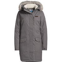 Columbia Women's Suttle Mountain Long Winter Jacket, Long, Insulated Synthetic, Hooded Front_Flat