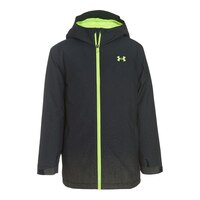 Under Armour Boys' Blackrun Winter Jacket, Kids', Microfleece, Insulated, Waterproof, Hooded Front_Flat