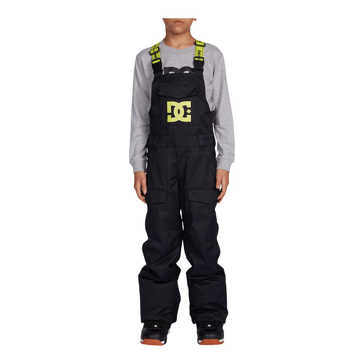 DC Kids' Roadblock Bib Snow Pants, Boys', Winter, Ski, Waterproof, Insulated