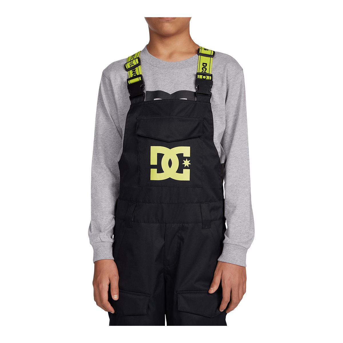 DC Kids' Roadblock Bib Snow Pants, Boys', Winter, Ski, Waterproof, Insulated