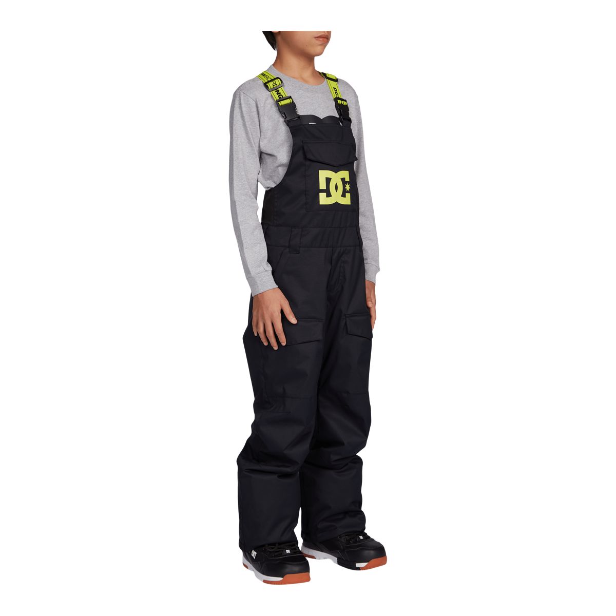 DC Kids' Roadblock Bib Snow Pants, Boys', Winter, Ski, Waterproof, Insulated