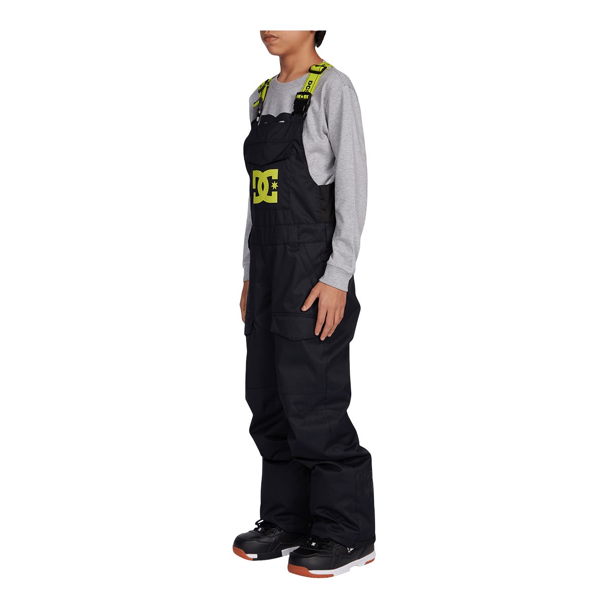 DC Kids' Roadblock Bib Snow Pants, Boys', Winter, Ski, Waterproof, Insulated