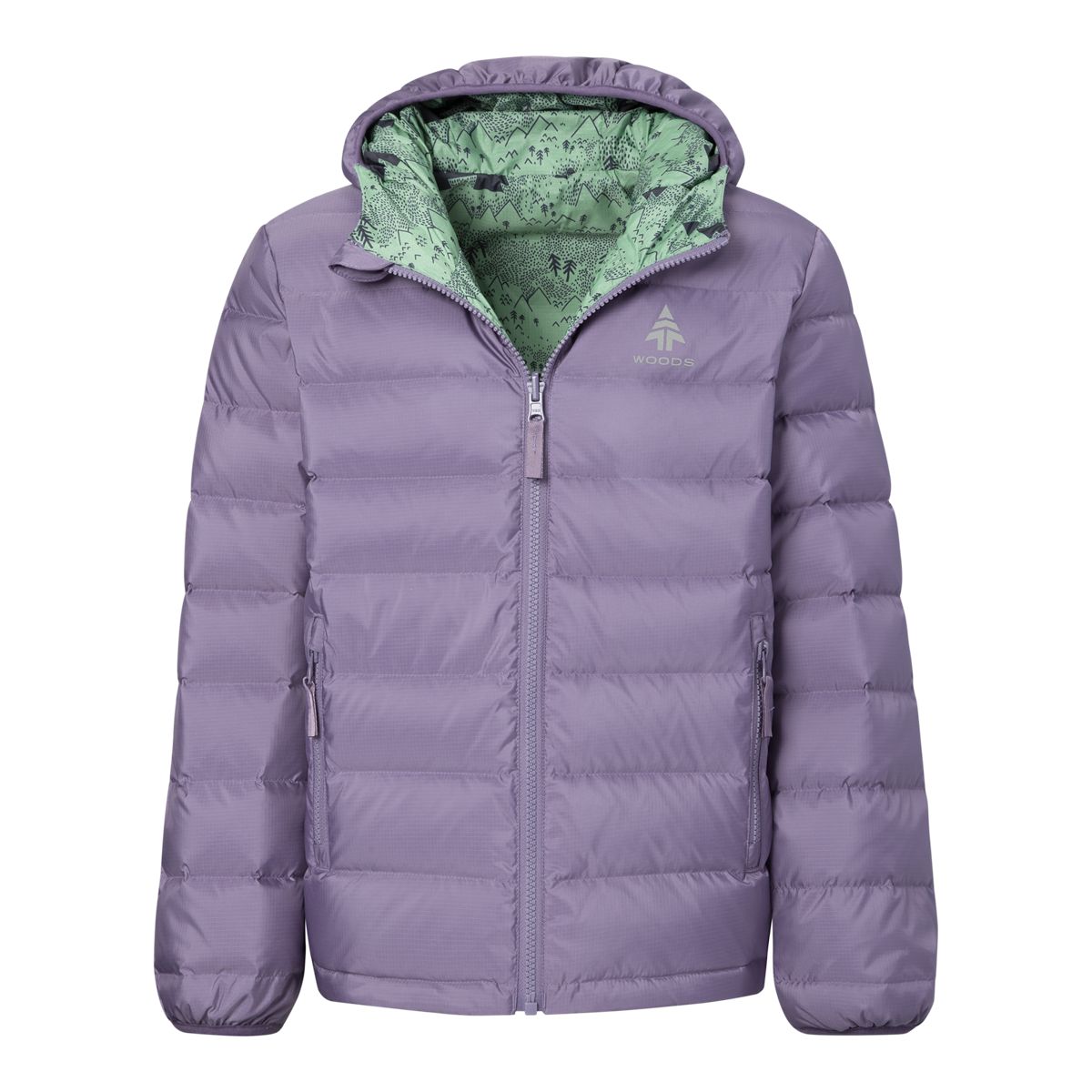Woods Girls' Bennington Winter Jacket, Kids', Down, Puffer, Insulated, Water Repellent, Hooded