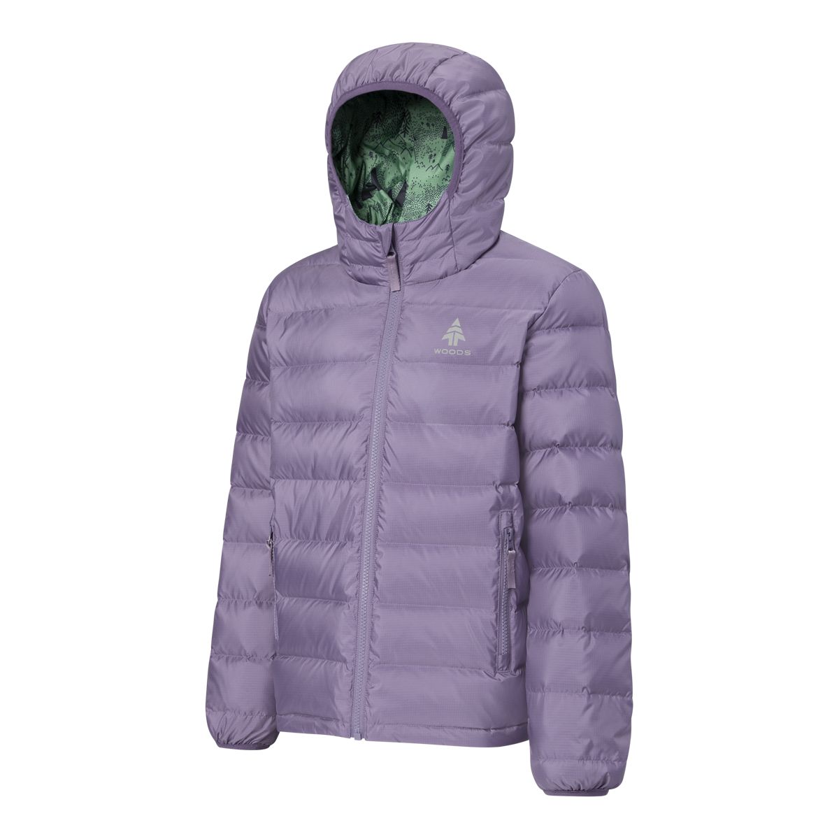Woods Girls' Bennington Winter Jacket, Kids', Down, Puffer, Insulated, Water Repellent, Hooded