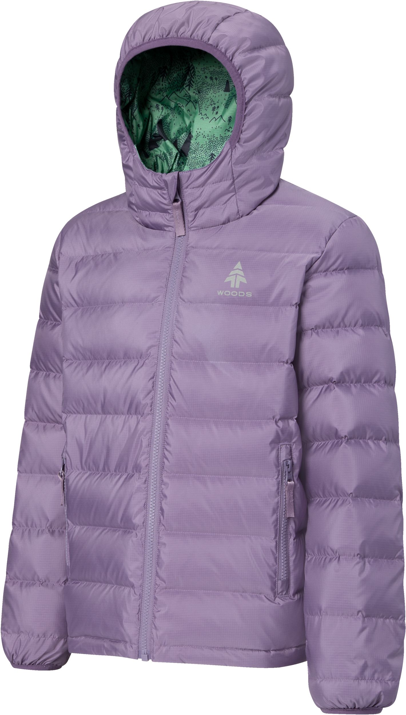 Woods Girls' Bennington Winter Jacket, Kids', Down, Puffer, Insulated, Water Repellent, Hooded