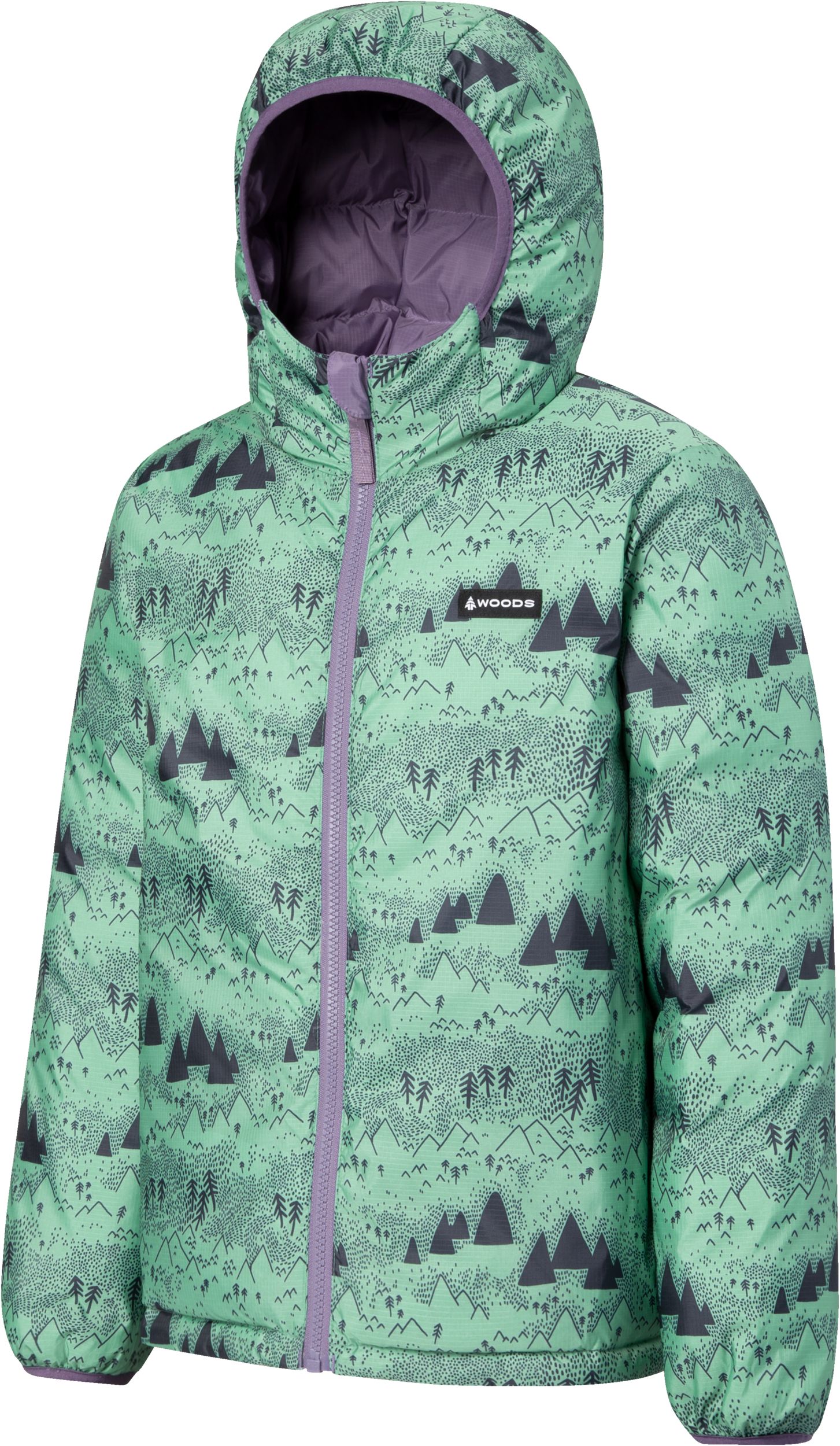 Woods Girls' Bennington Winter Jacket, Kids', Down, Puffer, Insulated, Water Repellent, Hooded
