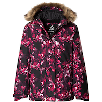 Ripzone Girls' Pecan Winter Jacket, Kids', Ski, Insulated, Hooded, Packable Front_Flat