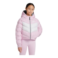 Nike Girls' Sportswear Winter Jacket, Kids', Insulated, Hooded, Packable Front_Angled_Right