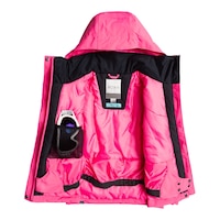 Roxy Girls' Galaxy Winter Jacket, Kids', Ski, Insulated, Waterproof, Hooded Front_Flat