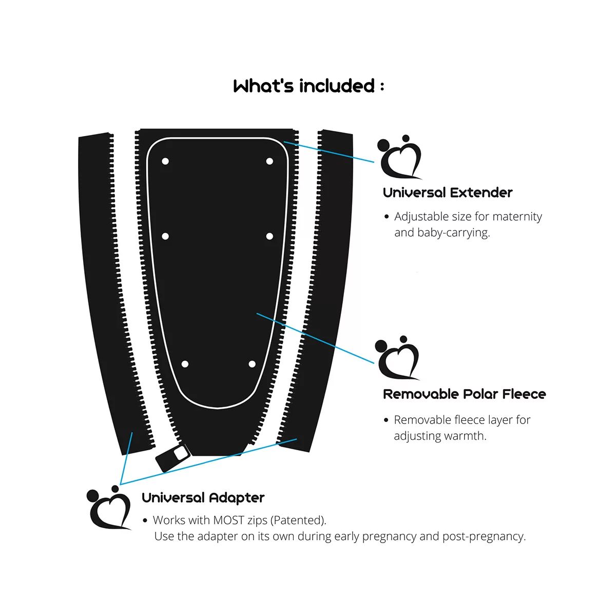 Make My Belly Fit Women's Universal Jacket Extender, Maternity