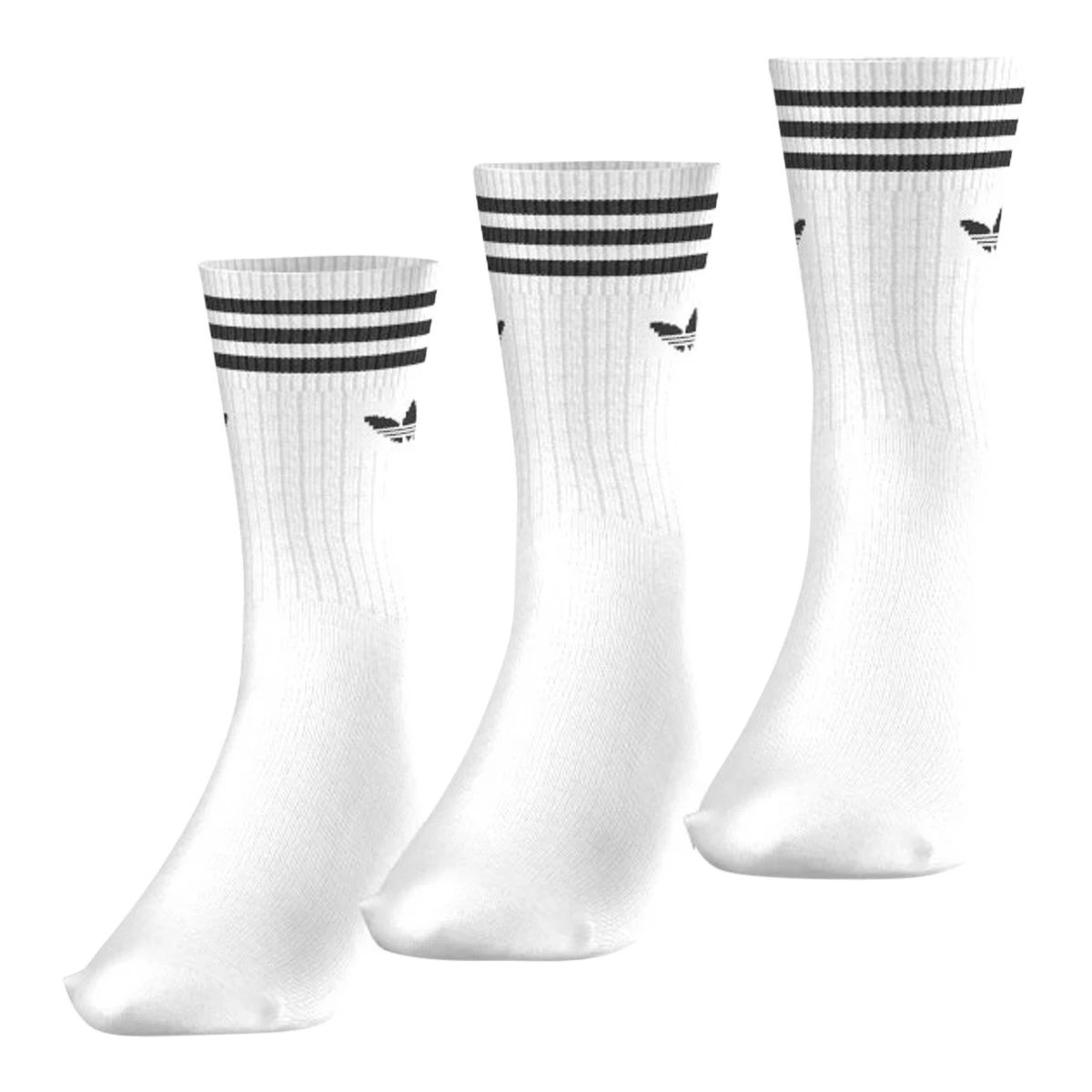 adidas Men's Originals Solid Crew Socks - 3 pk Front_Angled_Left
