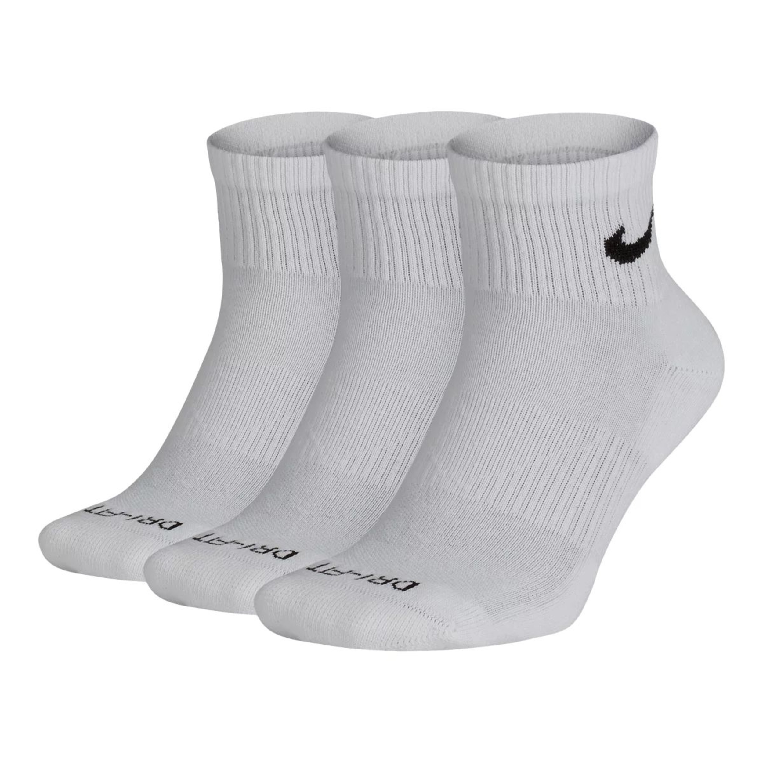 Nike Everyday Plus Quarter Socks, Breathable, 3-Pack