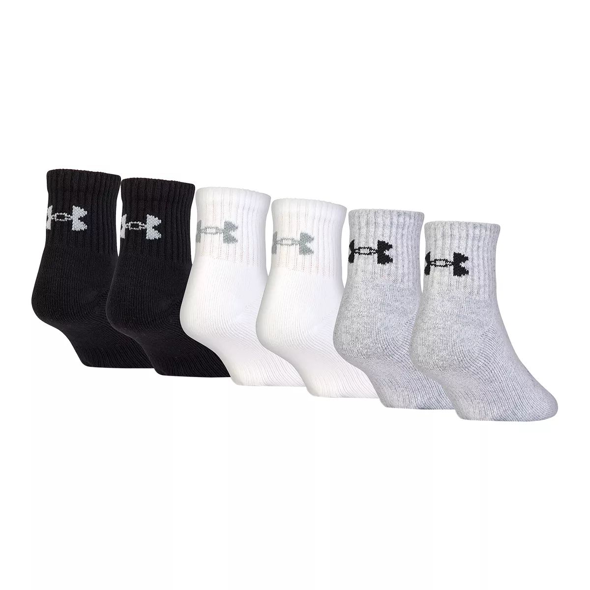 Under Armour Men's Charged Cotton 2.0 Quarter Socks - 6 Pack