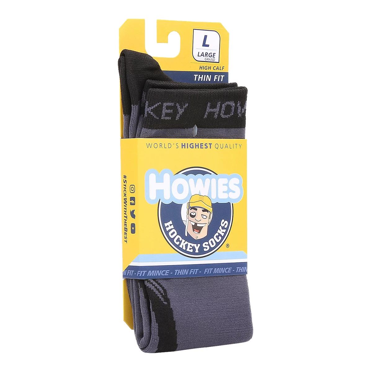 Howies Men's Thin Fit Hockey Socks, Stretchy, Moisture-Wicking