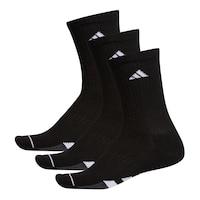 adidas Men's Cushioned II Crew Socks, Moisture-Wicking, 3-Pack Side_Left