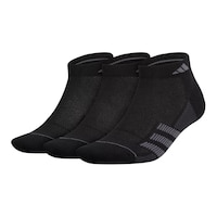 adidas Men's Stripe II Low Socks, Breathable, 3-Pack Front_Angled_Left