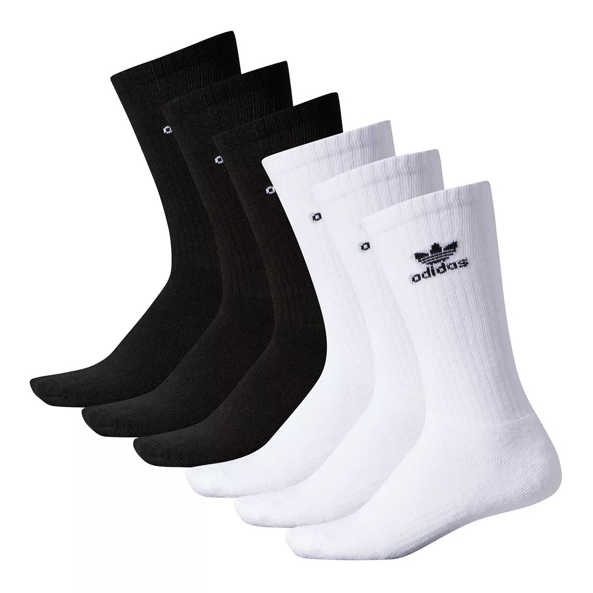 adidas Originals Men's Knit Trefoil Crew Socks - 6pk