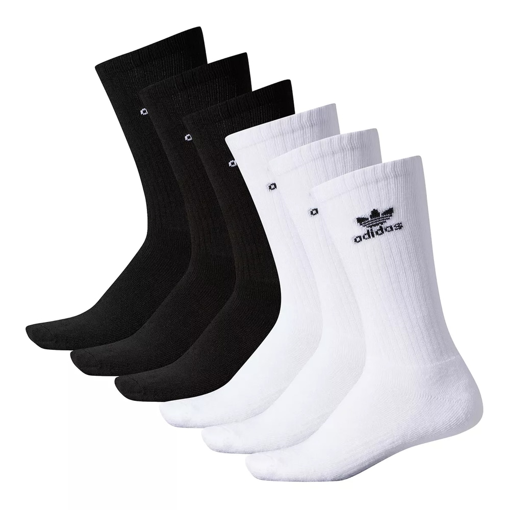 adidas Originals Men's Knit Trefoil 6 Pack Crew Socks