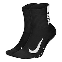 Nike Men's Run Multiplier Ankle Socks 2 Pk Front_Angled_Left