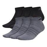 adidas Men's Superlite II Low Socks, Moisture-Wicking, 6-Pack Front_Angled_Left