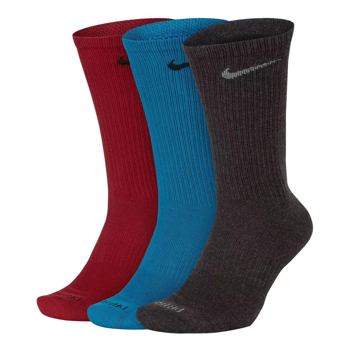 Nike Men's Everyday Plus Crew Socks, Moisture-Wicking, 3-Pack Front_Angled_Left