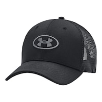Under Armour Men's Blitzing Trucker Hat Front_Angled_Left