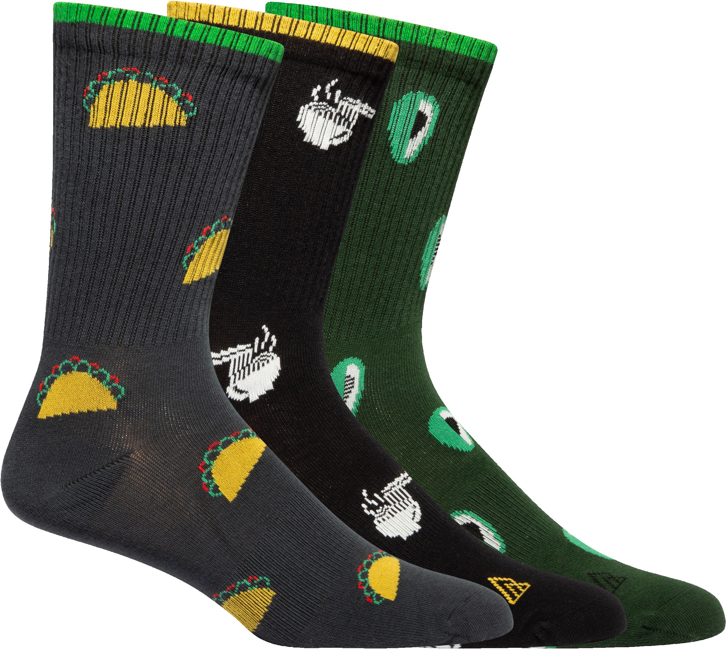 Ripzone Men's Ramen Taco Crew Socks - 3 Pack Side_Right