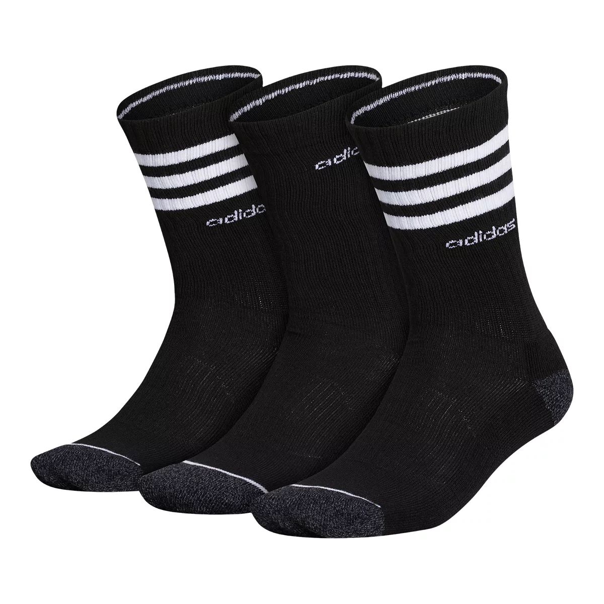 adidas Men's 3-Stripe Crew Socks, 3-Pack Front_Angled_Left