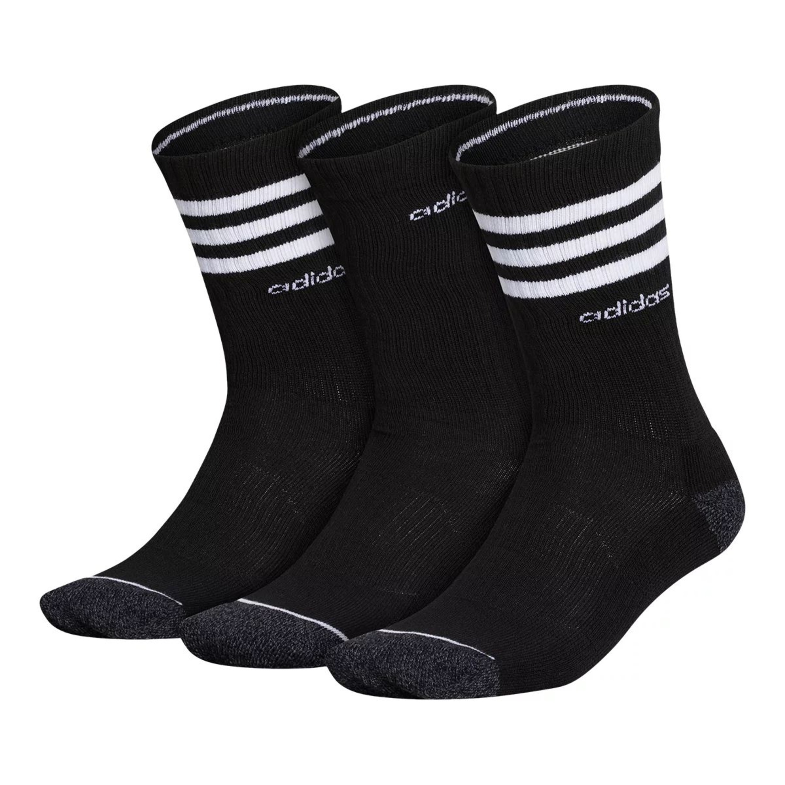adidas Men's 3-Stripe Crew Socks, 3-Pack Front_Angled_Left